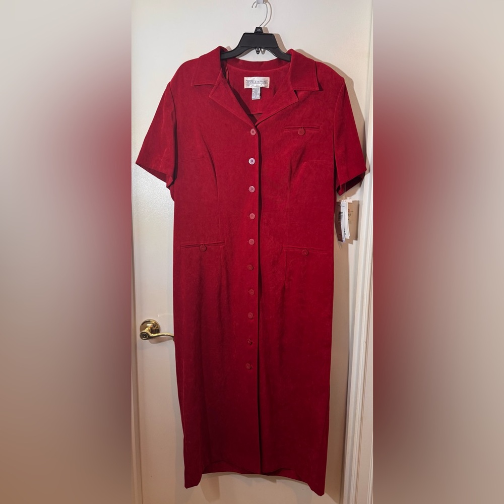 Jessica Howard Red Peplum Midi Dress